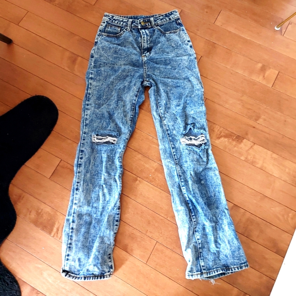 Blue Distressed Women's Jeans